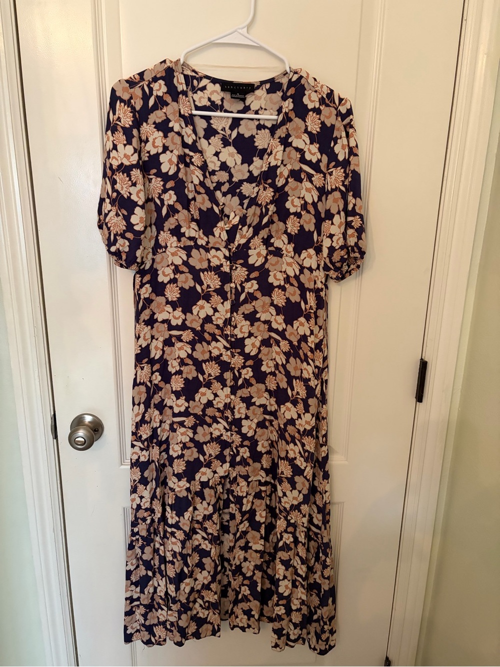 Sanctuary Navy Floral V-Neck Midi Dress